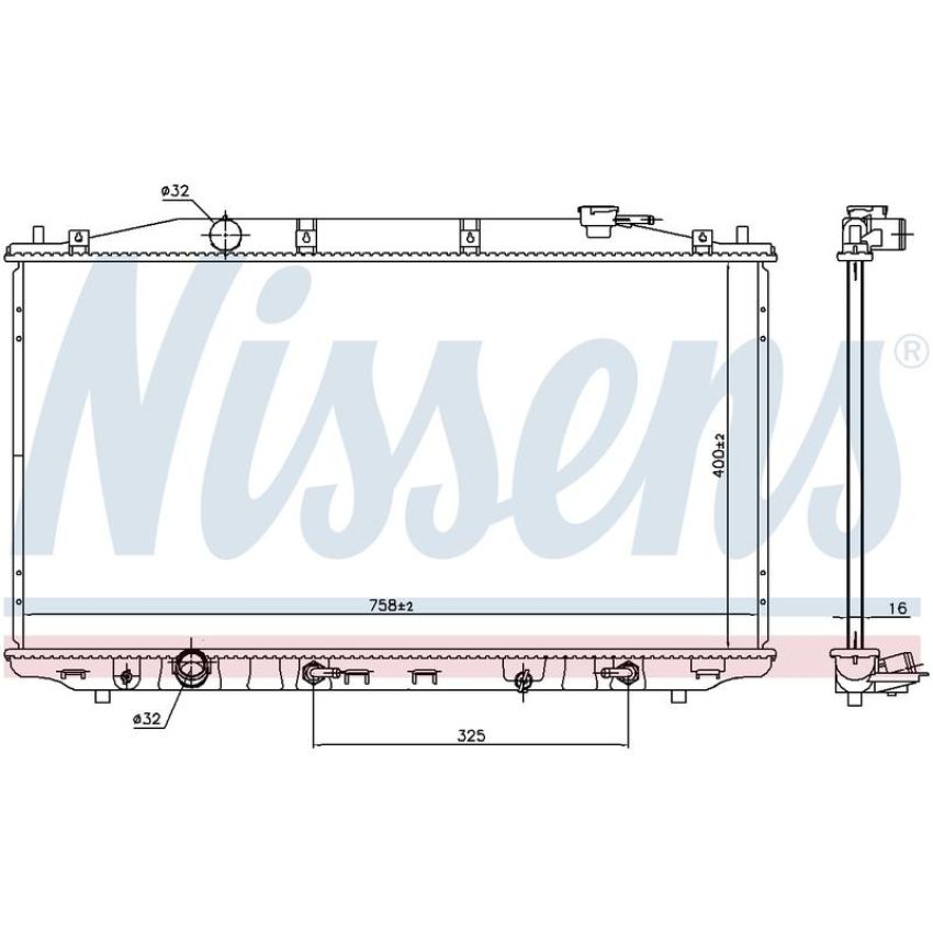 NISSENS 68138 Radiator w/Integrated Transmission Oil Cooler