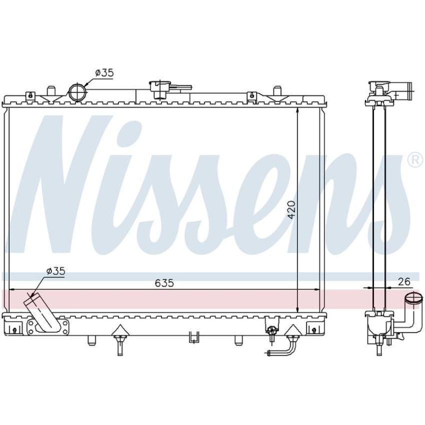 NISSENS 68154 Radiator w/Integrated Transmission Oil Cooler