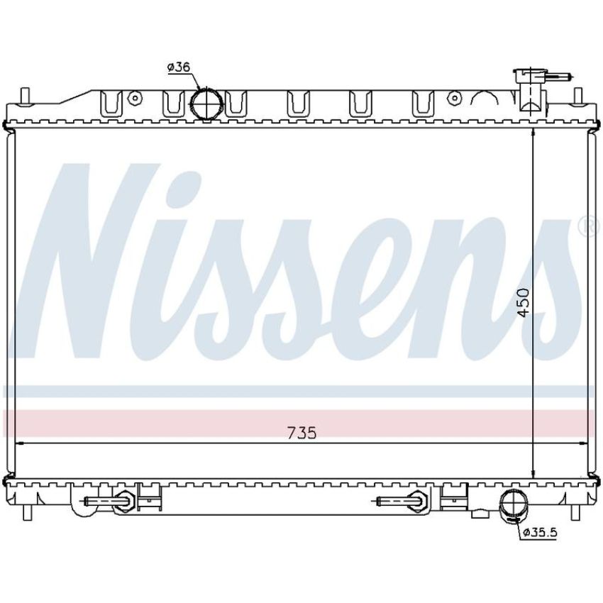 NISSENS 68712 Radiator w/Integrated Transmission Oil Cooler