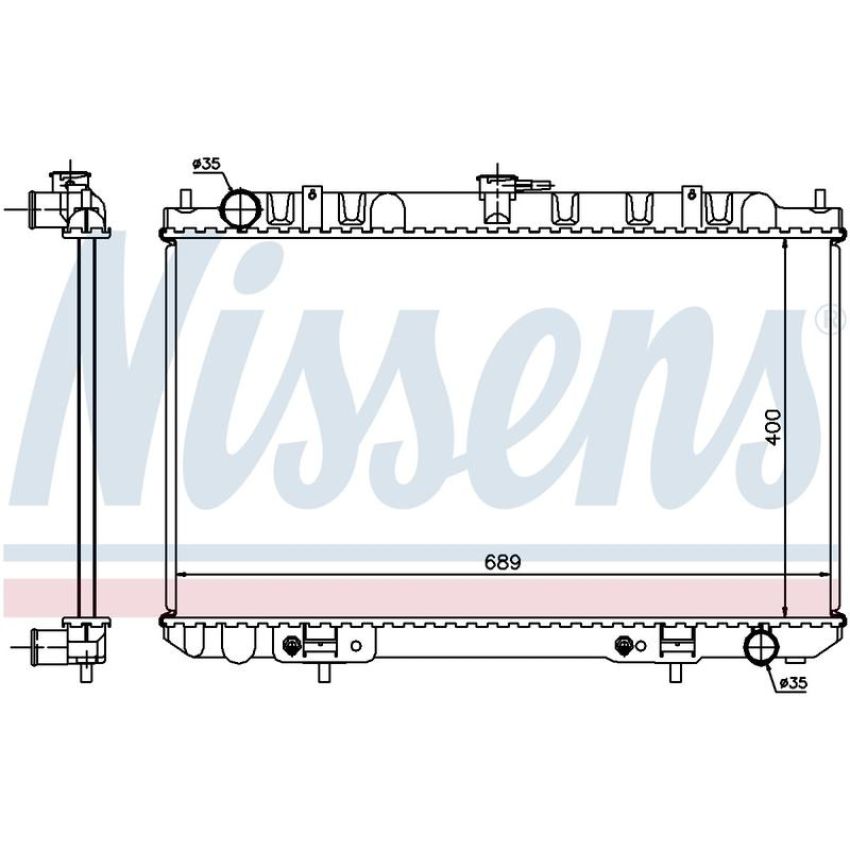 NISSENS 68713 Radiator w/Integrated Transmission Oil Cooler
