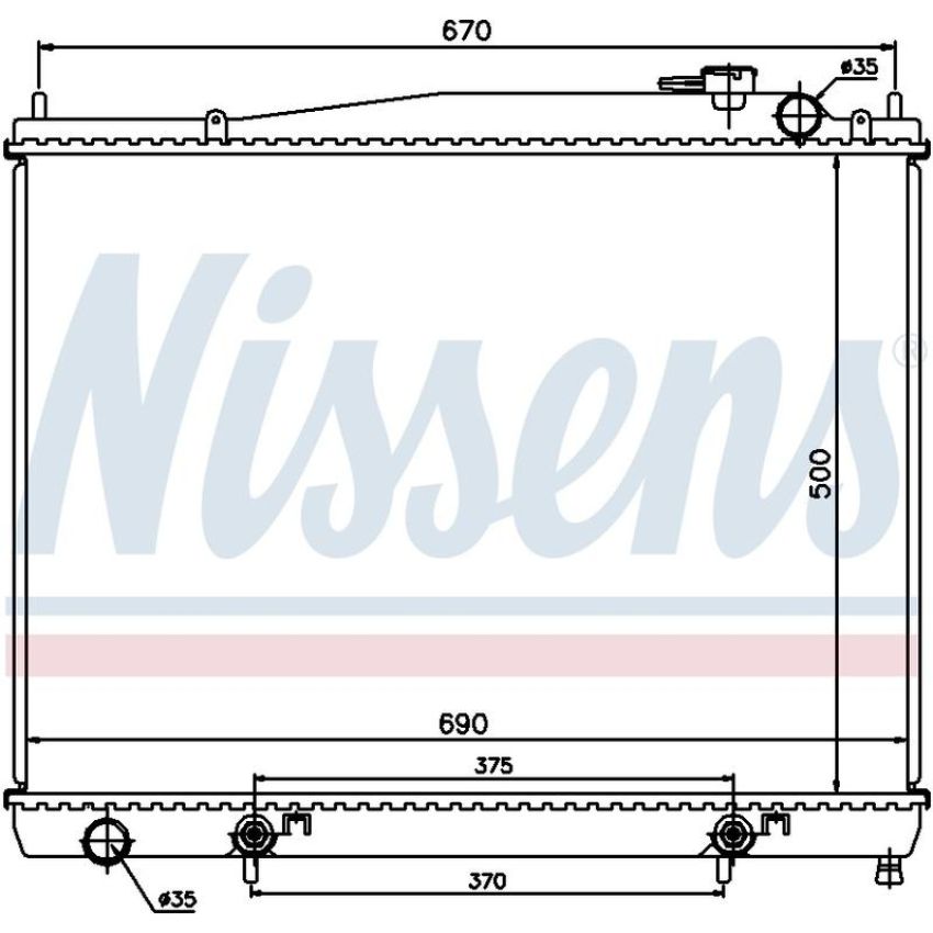 NISSENS 68715 Radiator w/Integrated Transmission Oil Cooler