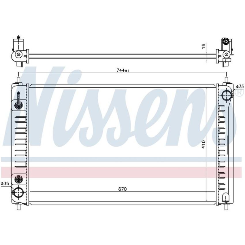 NISSENS 68762 Radiator w/Integrated Transmission Oil Cooler
