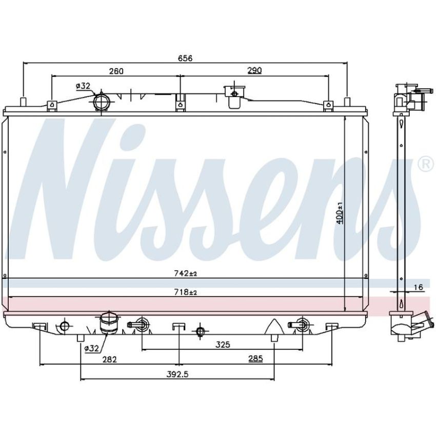 NISSENS 69475 Radiator w/Integrated Transmission Oil Cooler