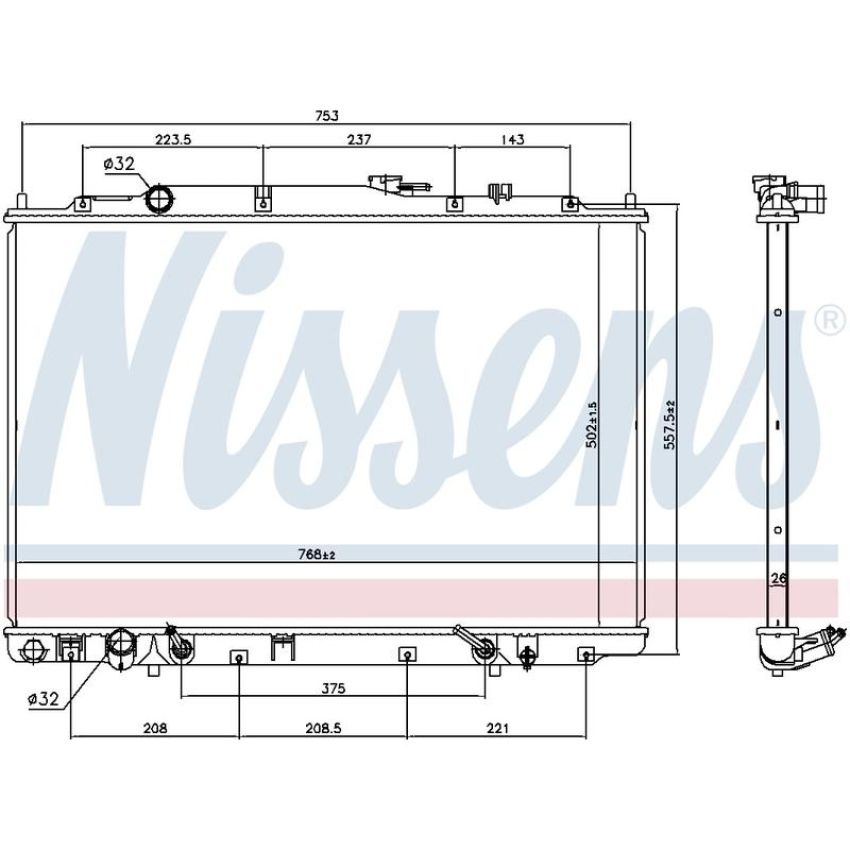 NISSENS 69476 Radiator w/Integrated Transmission Oil Cooler