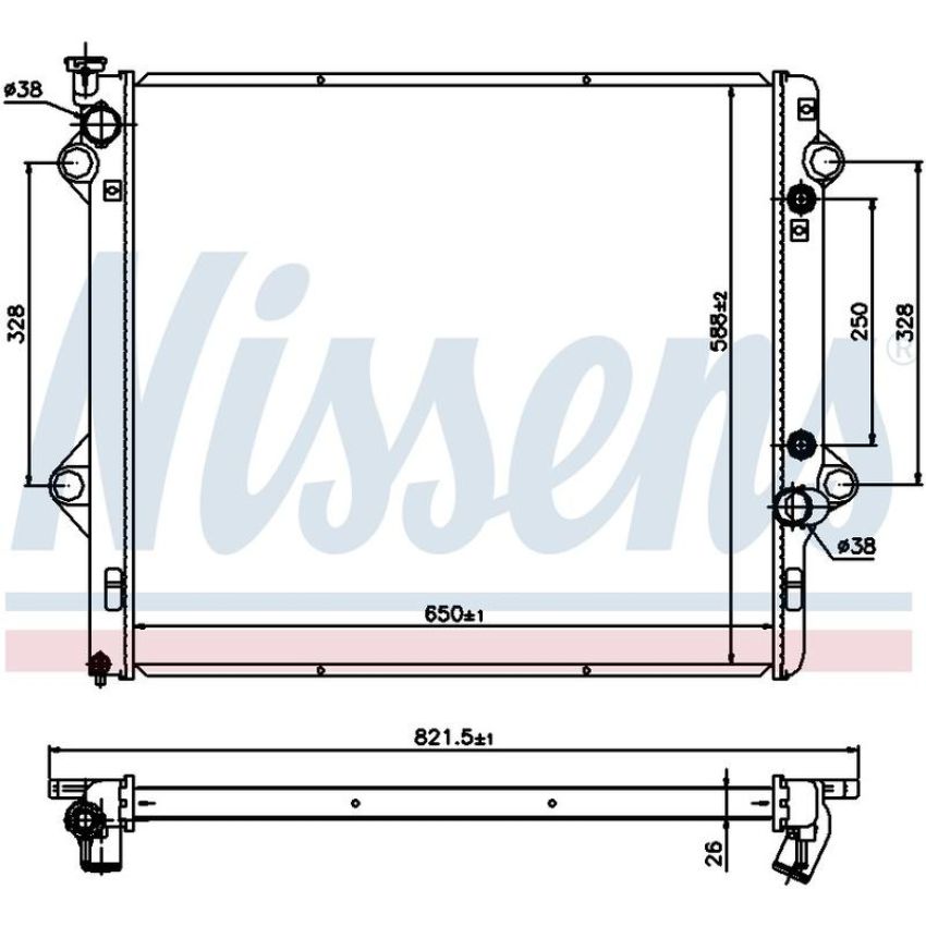 NISSENS 69479 Radiator w/Integrated Transmission Oil Cooler