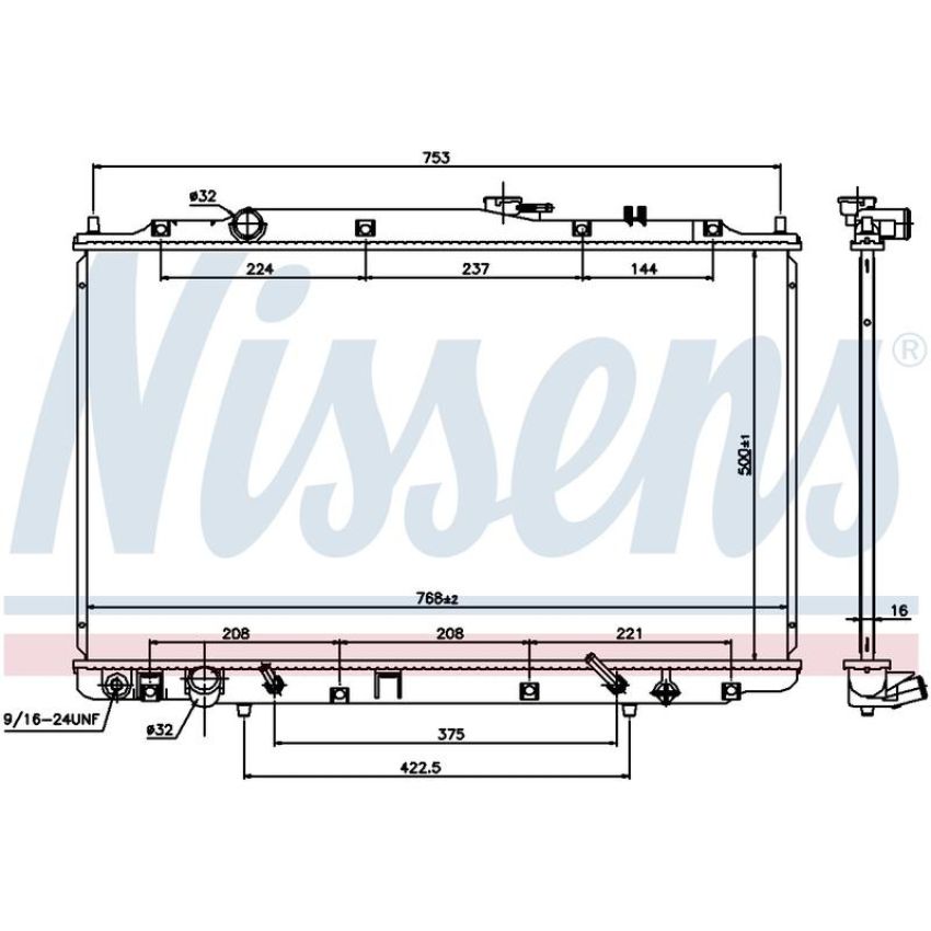 NISSENS 69482 Radiator w/Integrated Transmission Oil Cooler