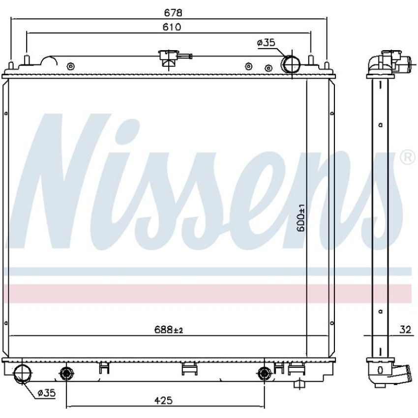 NISSENS 69485 Radiator w/Integrated Transmission Oil Cooler
