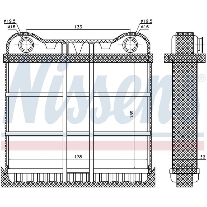 NISSENS 70225 HVAC Heater Core