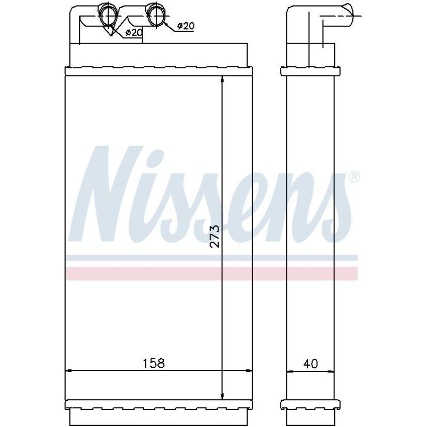 NISSENS 70230 HVAC Heater Core