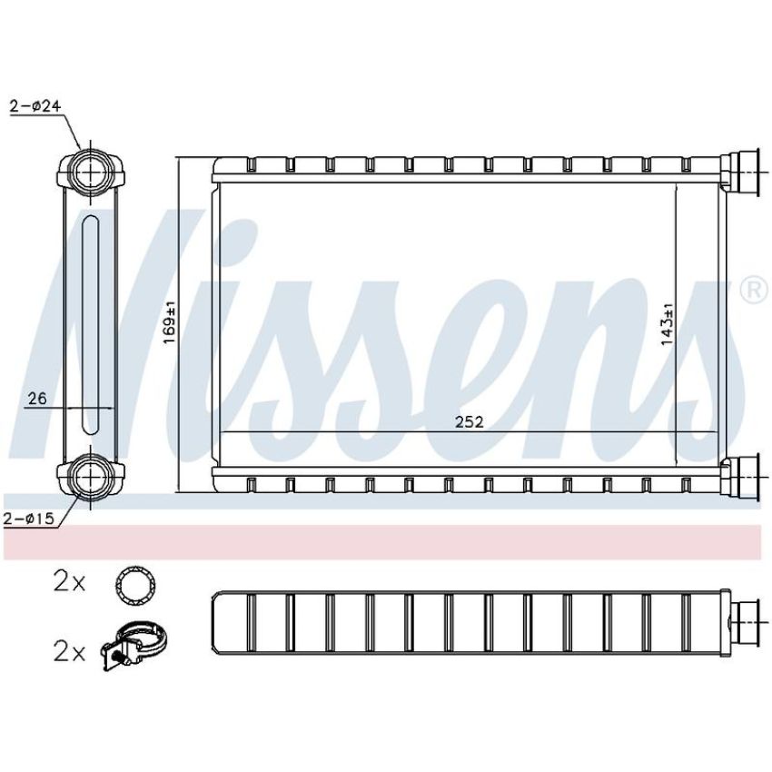 NISSENS 70527 HVAC Heater Core