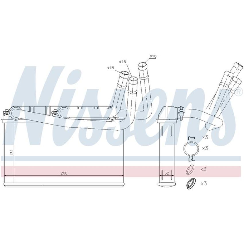 NISSENS 70531 HVAC Heater Core