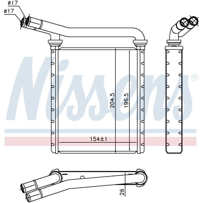 NISSENS 707090 HVAC Heater Core