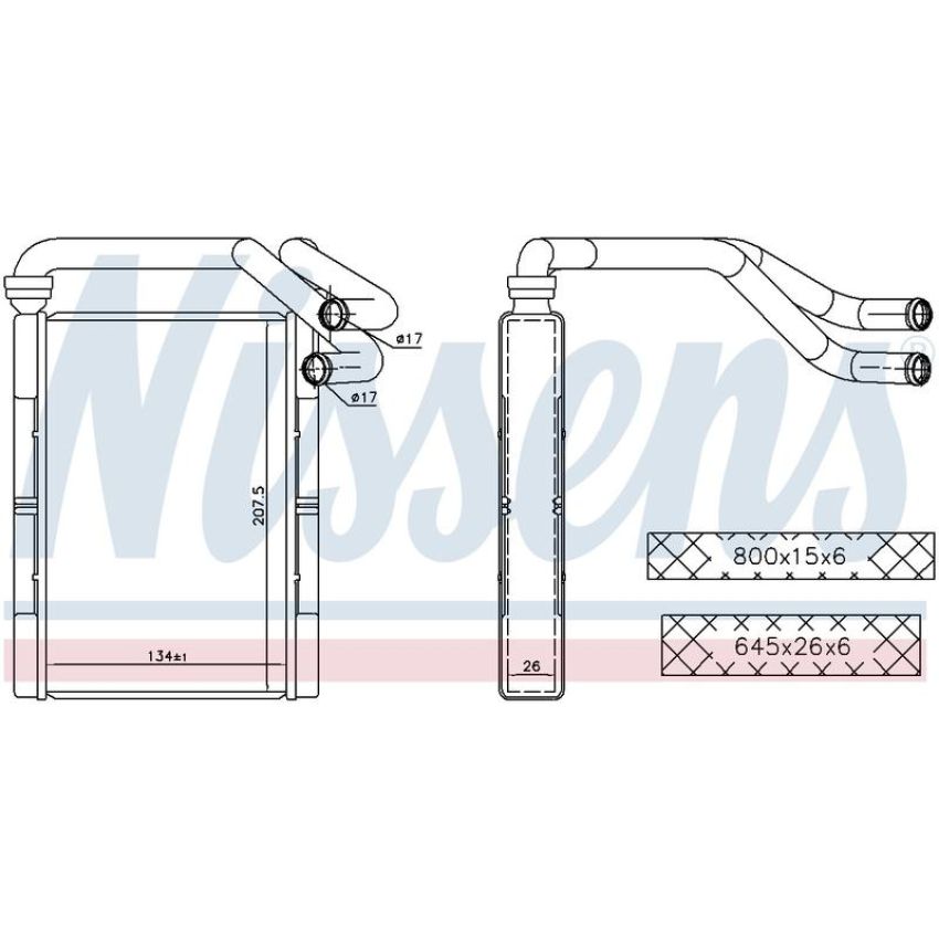 NISSENS 707093 HVAC Heater Core