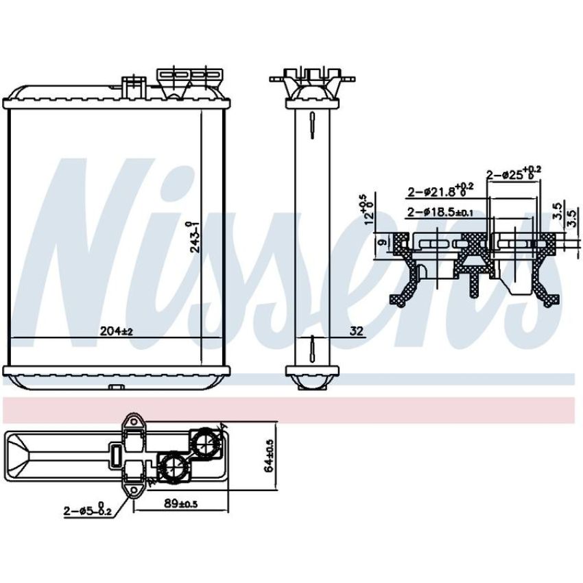 NISSENS 707102 HVAC Heater Core
