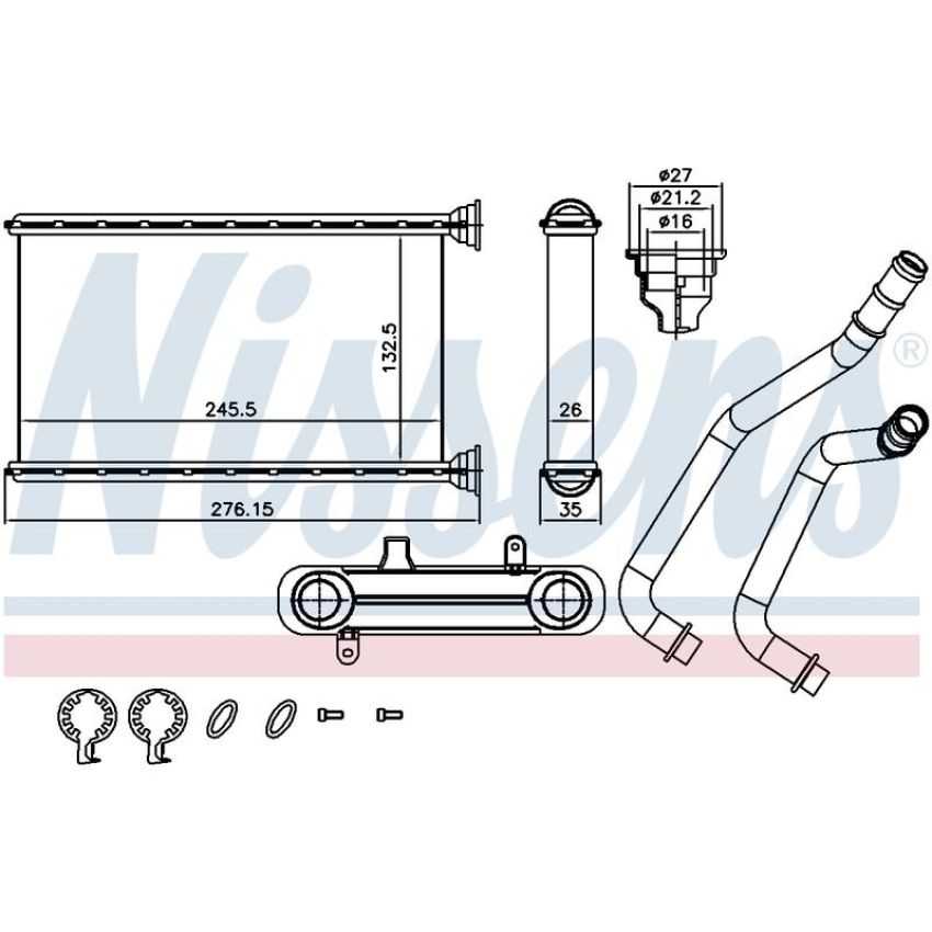 NISSENS 707190 HVAC Heater Core