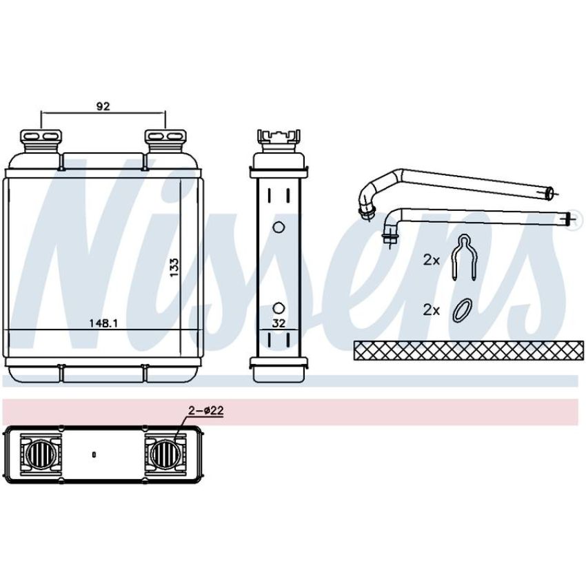 NISSENS 72072 HVAC Heater Core