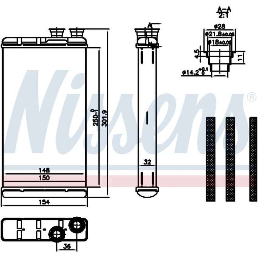 NISSENS 727210 HVAC Heater Core