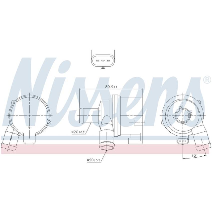NISSENS 831070 Auxiliary Water Pump