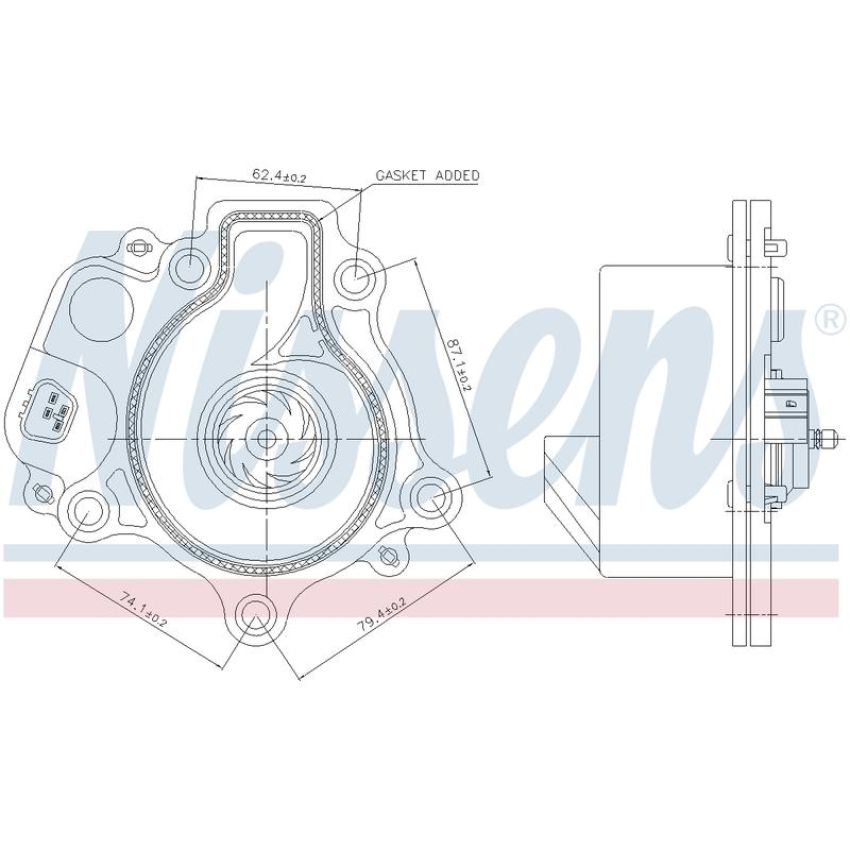 NISSENS 831074 Engine Auxiliary Water Pump