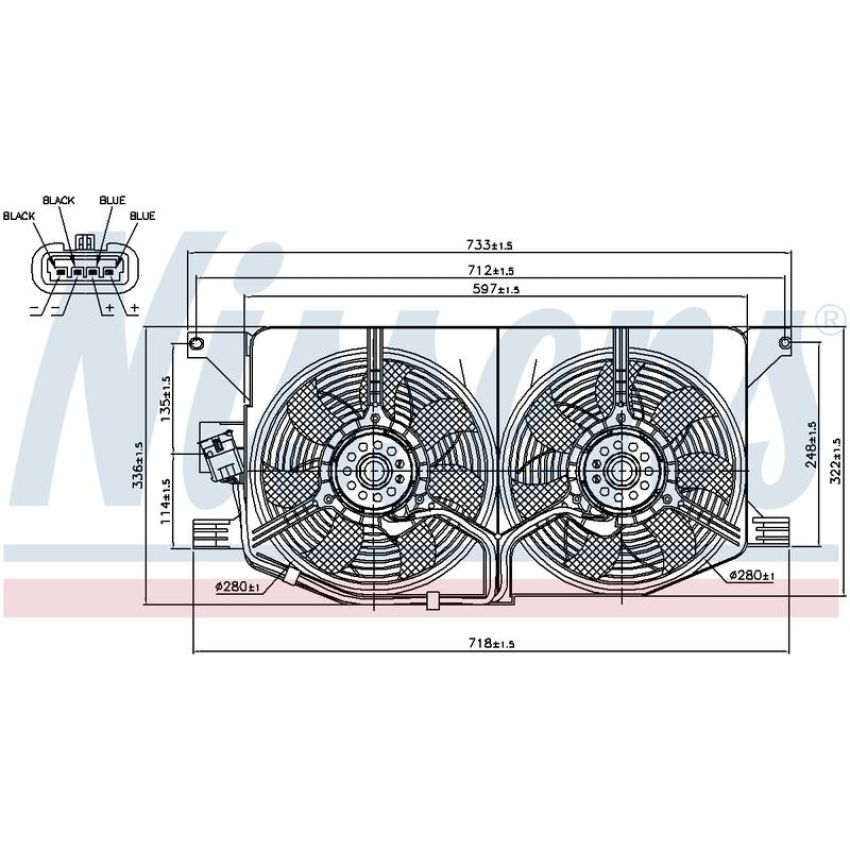 NISSENS 85402 A/C Condenser Fan Assembly