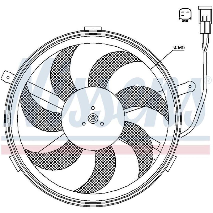 NISSENS 85631 A/C Condenser Fan Assembly