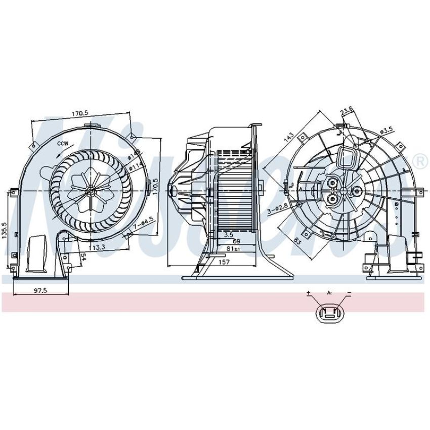 NISSENS 87025 Blower Motor Assembly