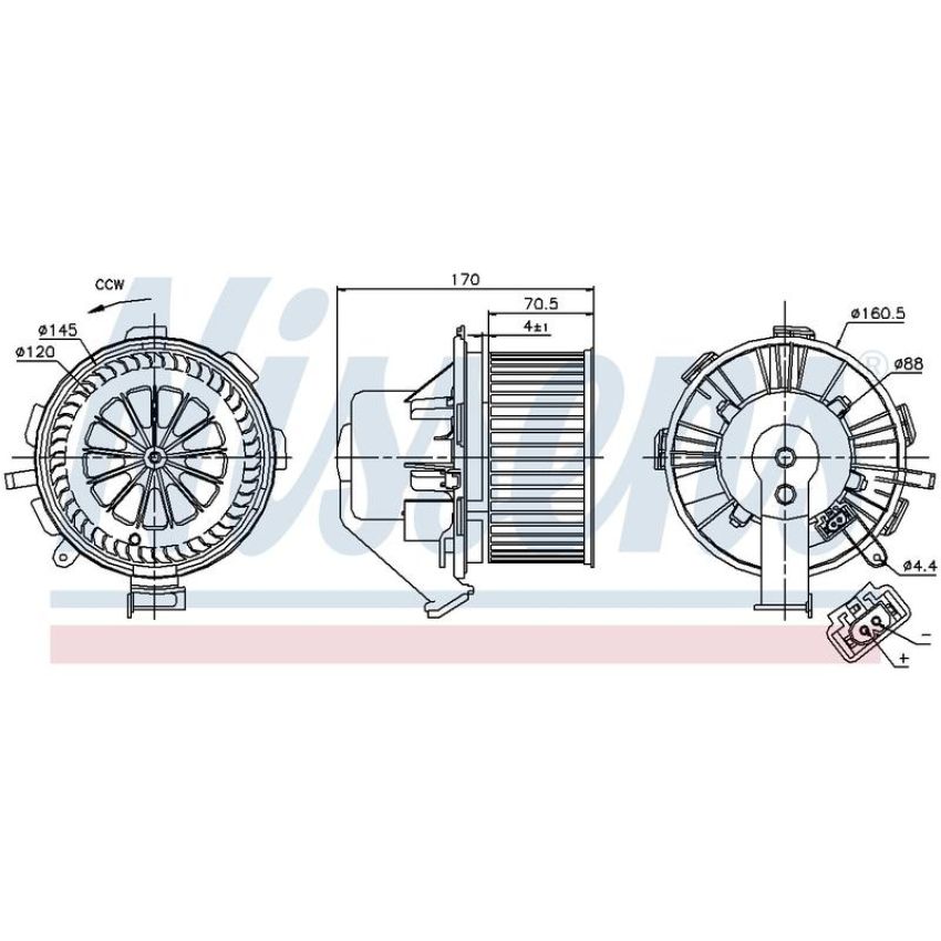 NISSENS 87105 Blower Motor Assembly
