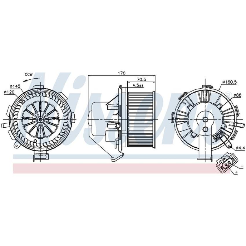 NISSENS 87106 Blower Motor Assembly