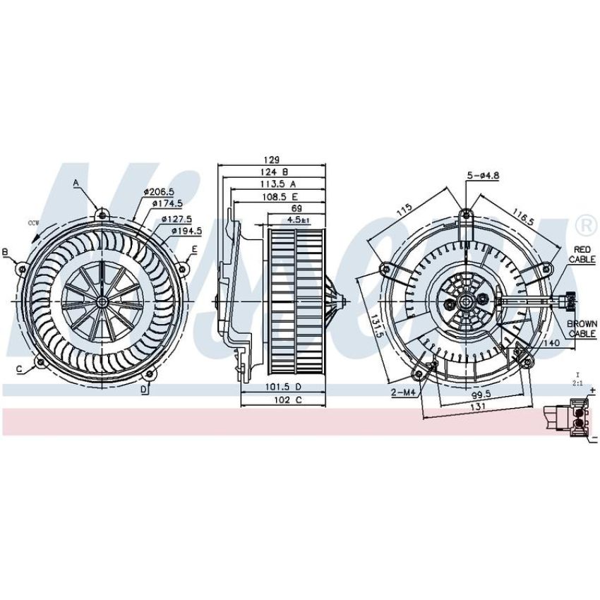 NISSENS 87119 Blower Motor Assembly