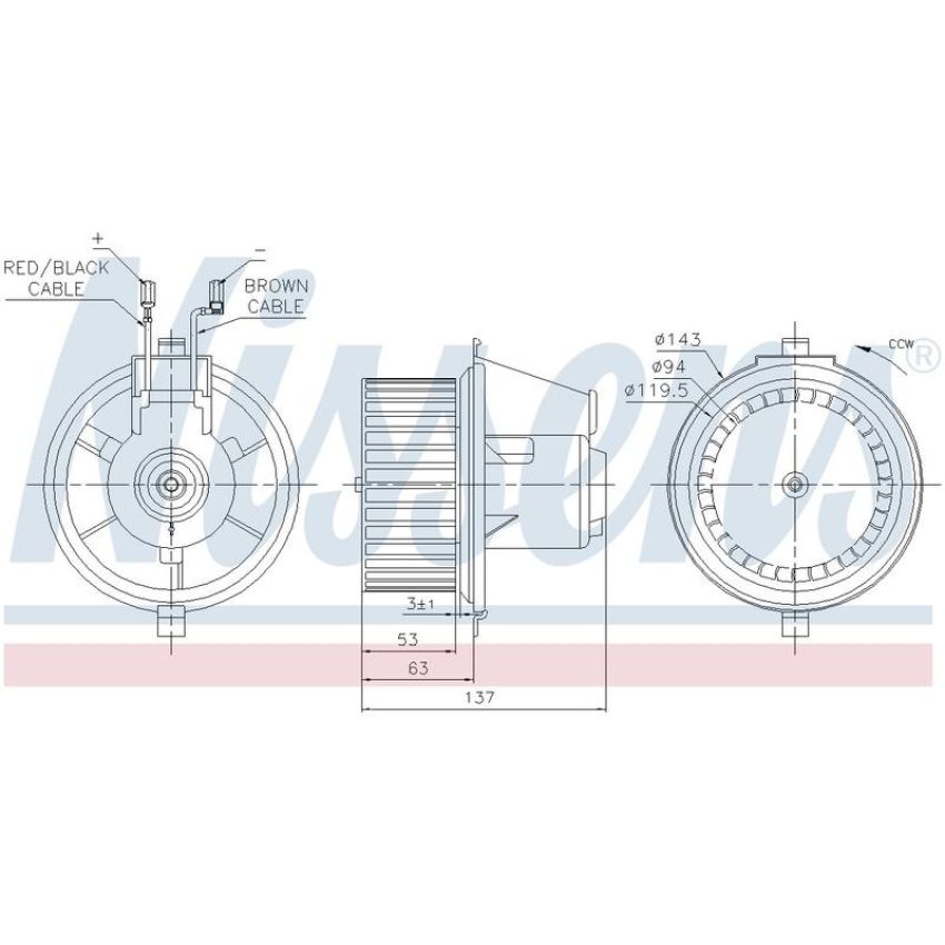 NISSENS 87148 Blower Motor Assembly