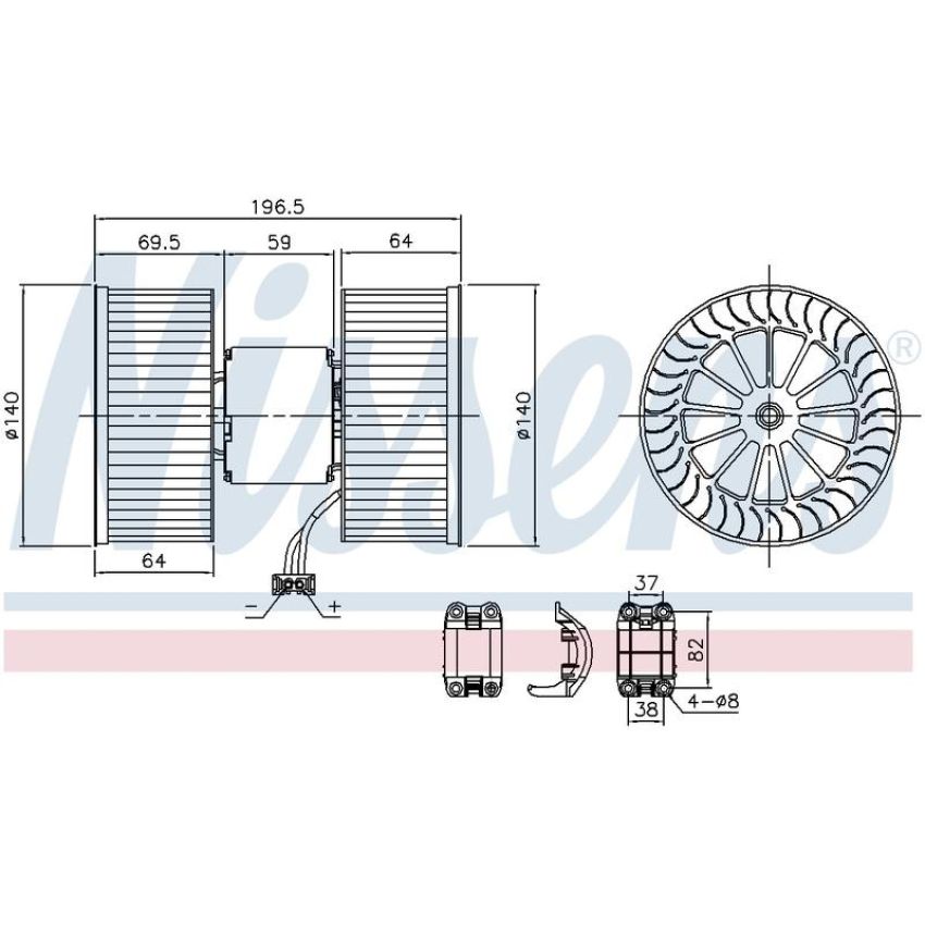 NISSENS 87196 Blower Motor Assembly