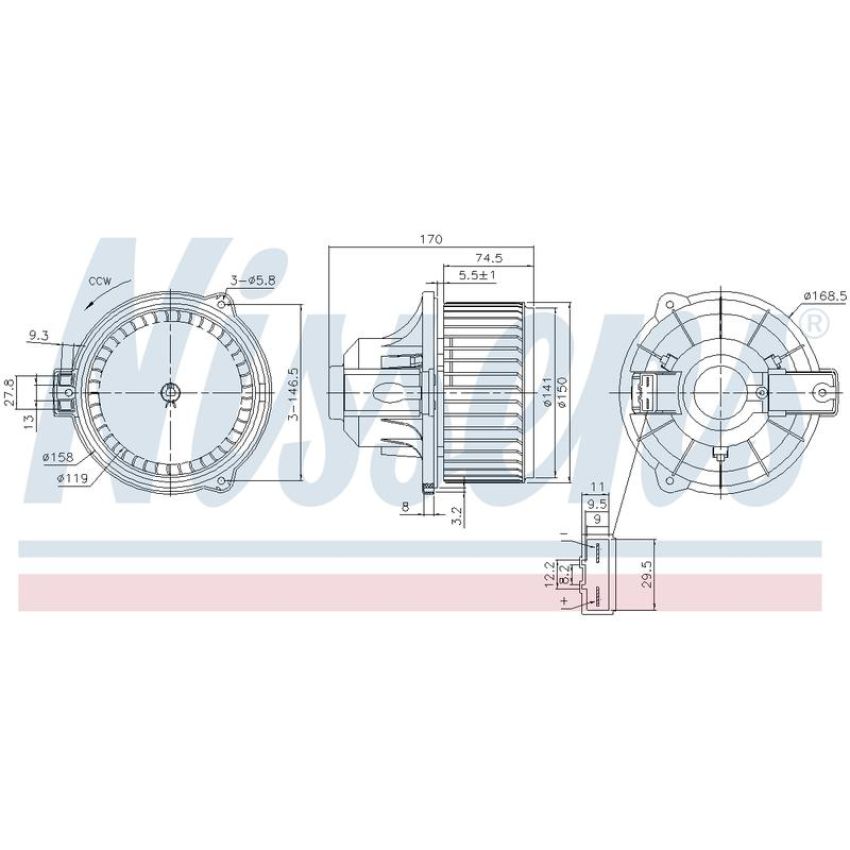 NISSENS 87548 Blower Motor Assembly