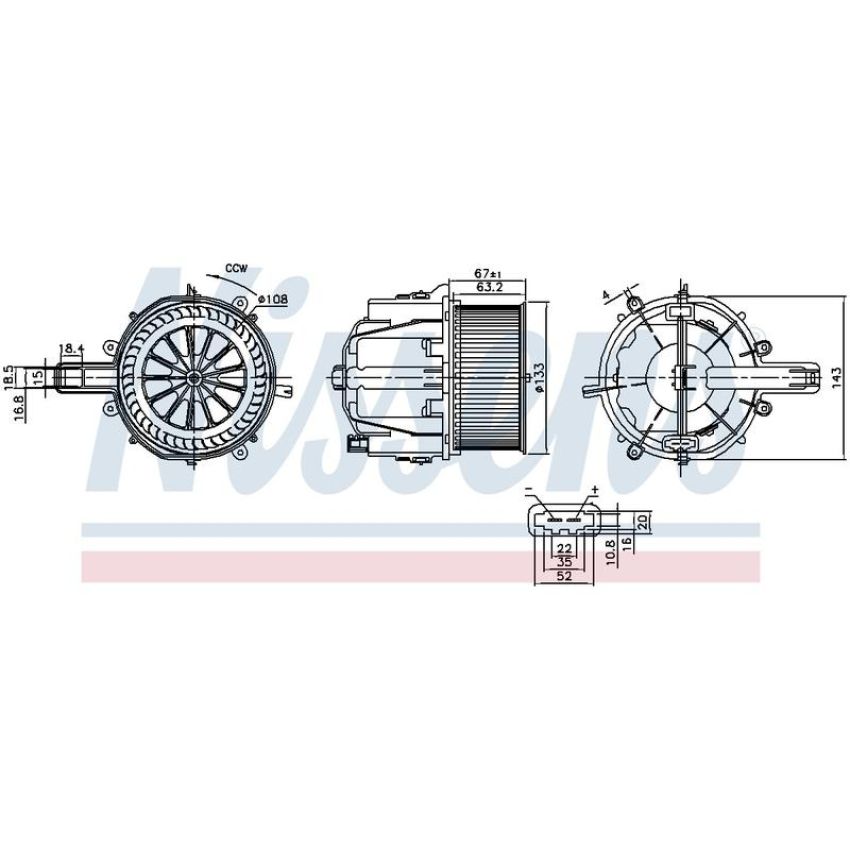 NISSENS 87759 Blower Motor Assembly
