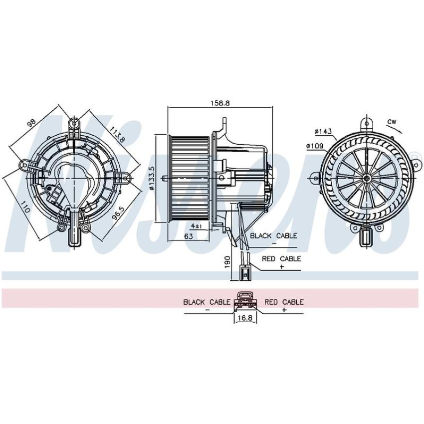 NISSENS 87760 Blower Motor Assembly