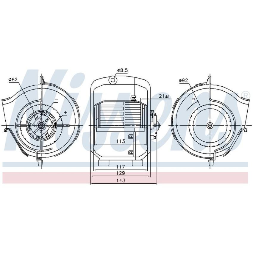 NISSENS 87768 Blower Motor Assembly