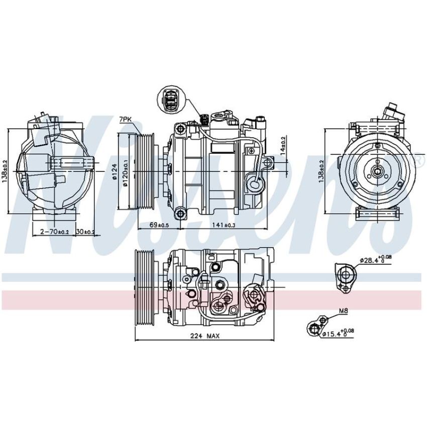 NISSENS 890025 Air Conditioning Compressor with Clutch