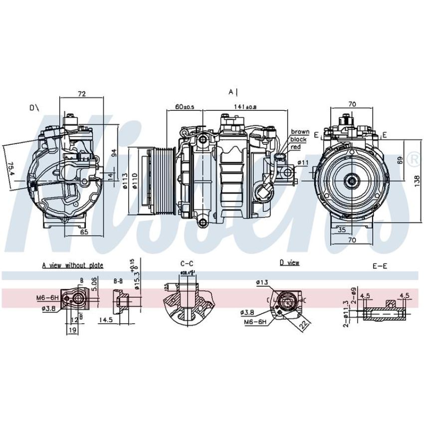NISSENS 890060 Air Conditioning Compressor with Clutch