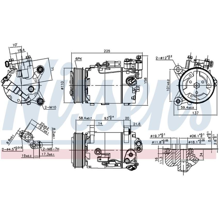 NISSENS 890099 Air Conditioning Compressor with Clutch