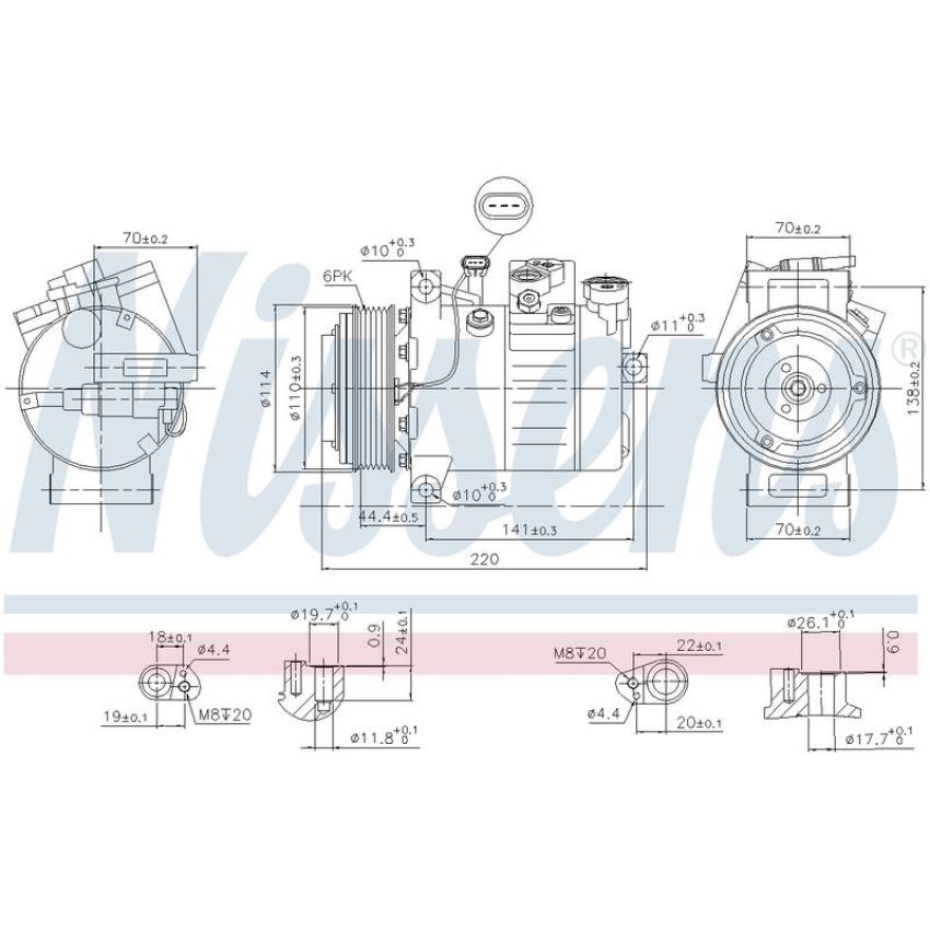 NISSENS 890115 Air Conditioning Compressor with Clutch