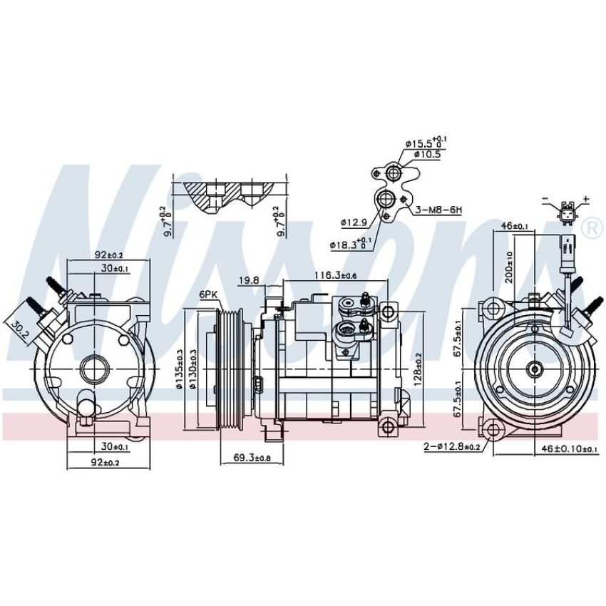 NISSENS 890152 10S20H Compressor with Clutch