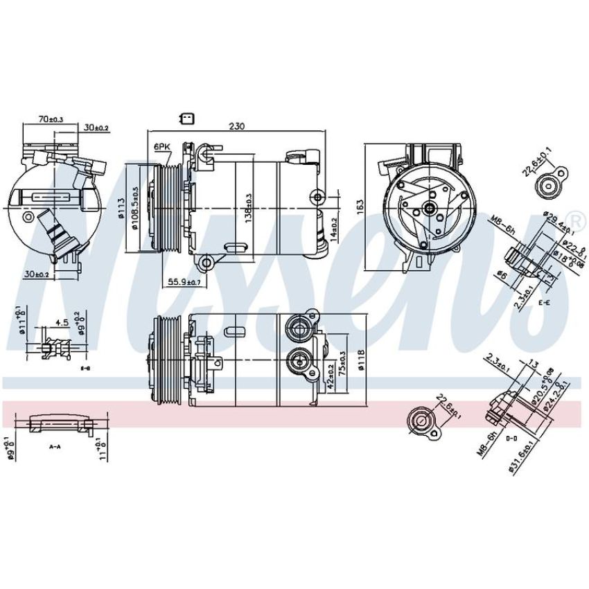NISSENS 890213 Air Conditioning Compressor with Clutch
