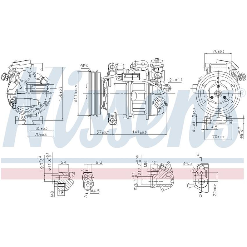NISSENS 890246 Air Conditioning Compressor with Clutch