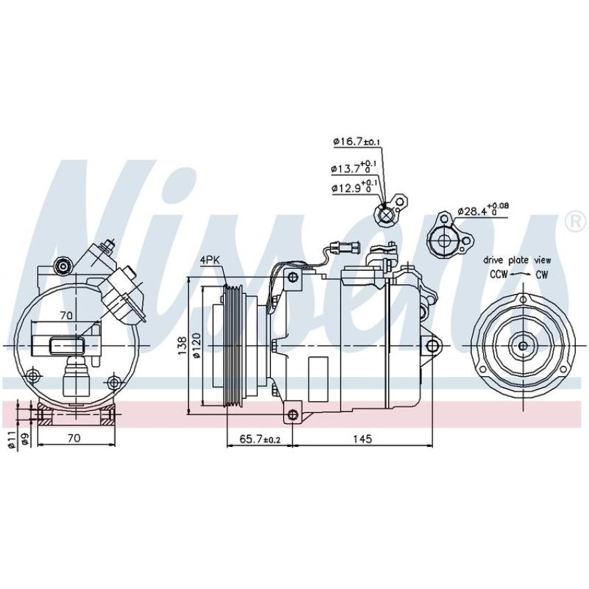 NISSENS 89027 Air Conditioning Compressor with Clutch