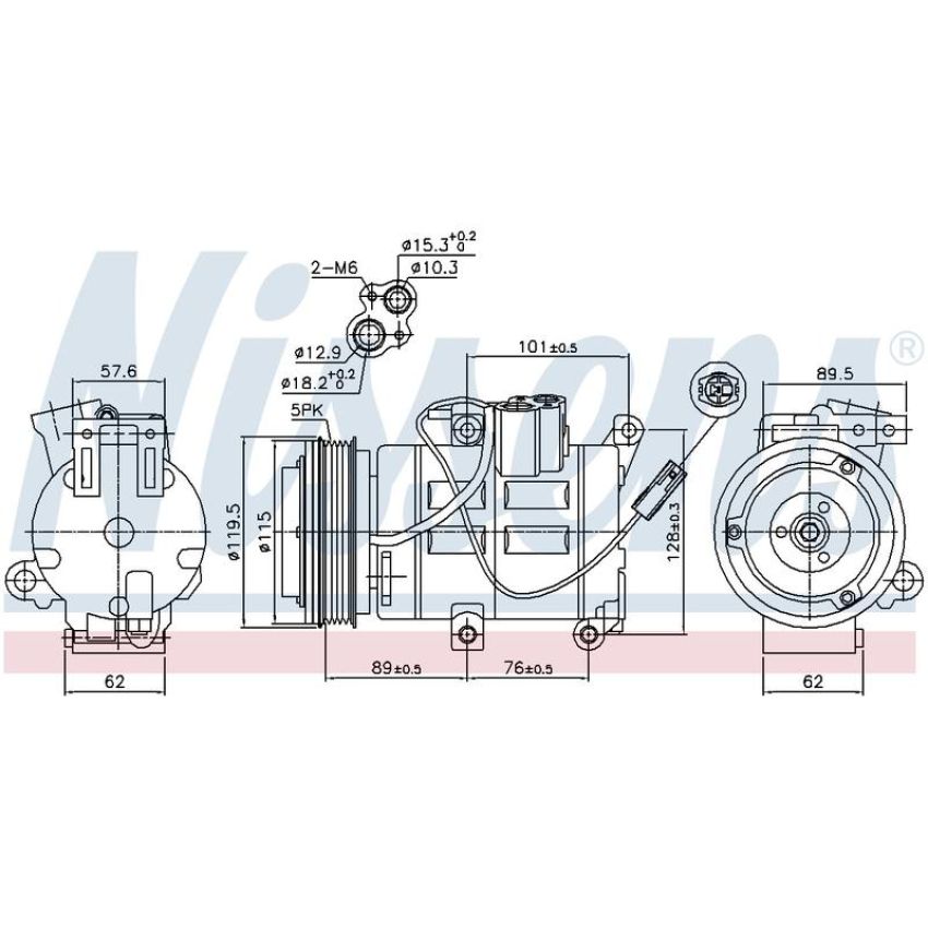 NISSENS 890315 Air Conditioning Compressor with Clutch