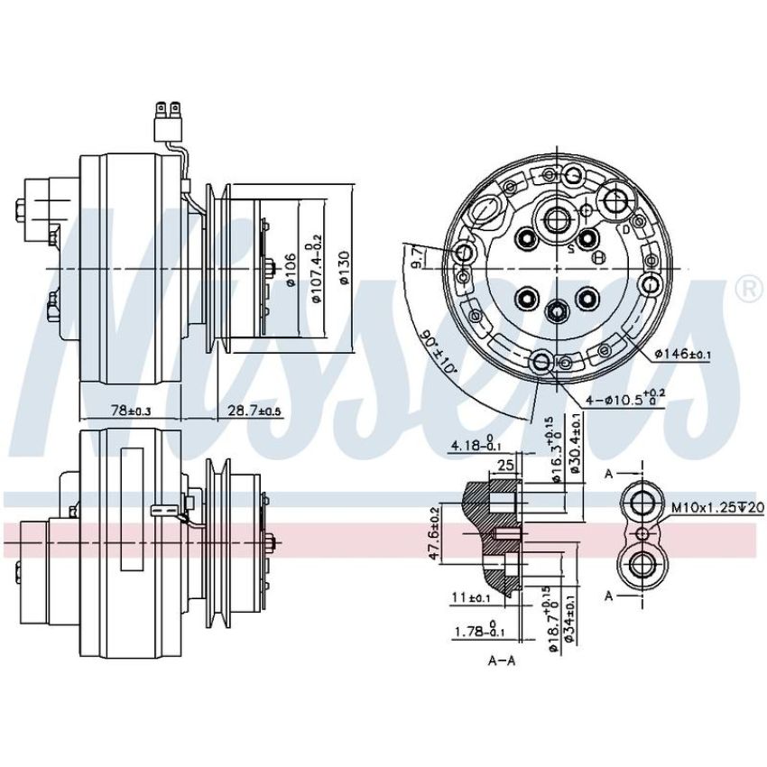 NISSENS 890368 Air Conditioning Compressor with Clutch