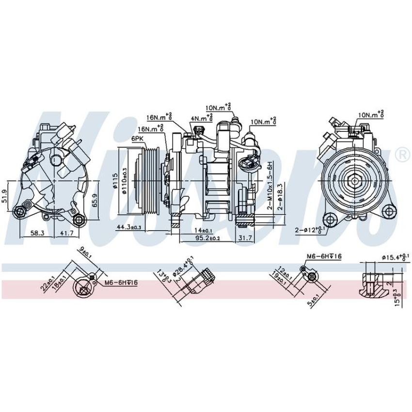 NISSENS 890397 Air Conditioning Compressor with Clutch