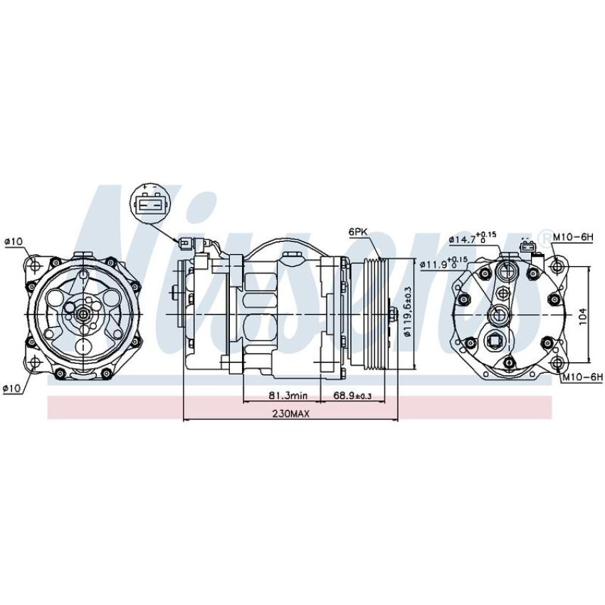 NISSENS 89040 Air Conditioning Compressor with Clutch