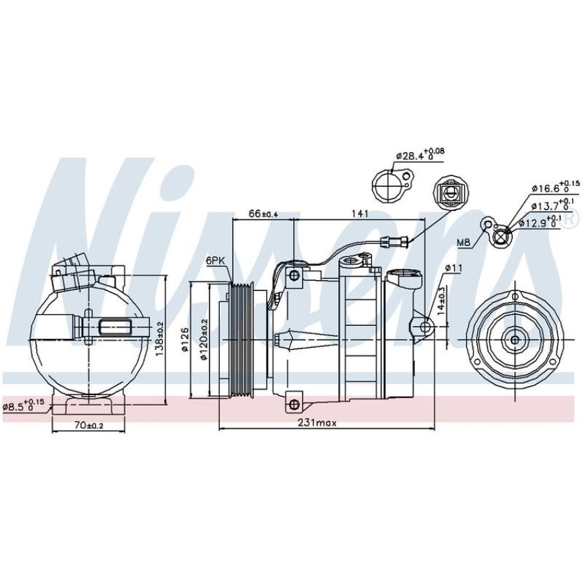 NISSENS 89054 Air Conditioning Compressor with Clutch