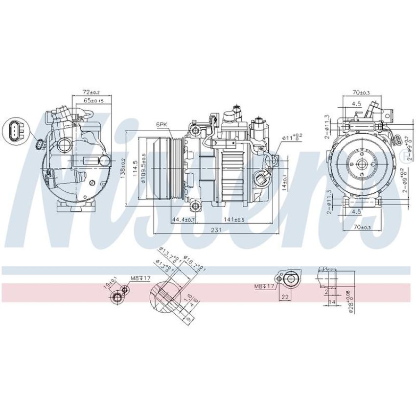 NISSENS 890552 Air Conditioning Compressor with Clutch