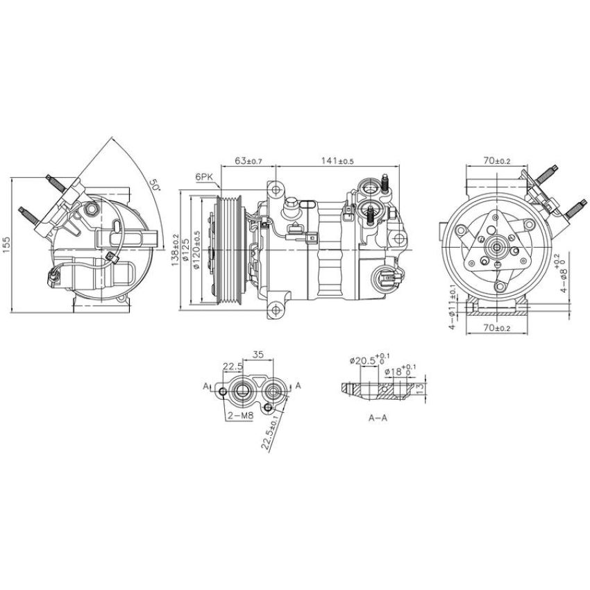 NISSENS 890594 Air Conditioning Compressor with Clutch